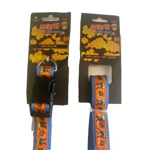 SILVER PAW NARUTO SHIPPUDEN DOG Collar Medium 14-20" And leash Set
